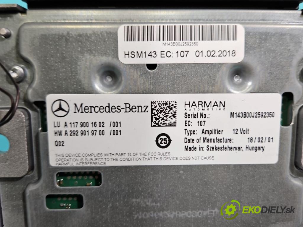 Mercedes CLA C117 X117 2013-2019 2.0 T 184 hp automatic 135 kW 1991 cm3 4- Zesilovač: A1179001602 (Zesilovač)