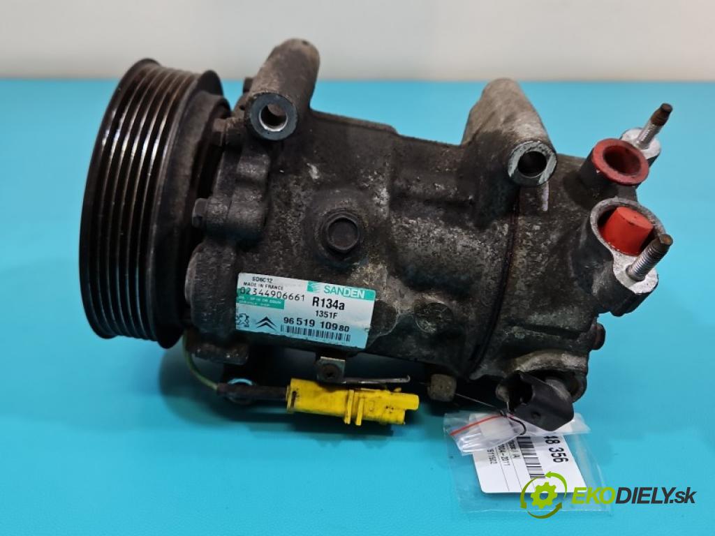 Citroen C4 I 2004-2011 1.6 16V 109 HP manual 80 kW 1587 cm3 3- Kompresor: klimatizácie 9651910980 (Kompresor klimatizácie)