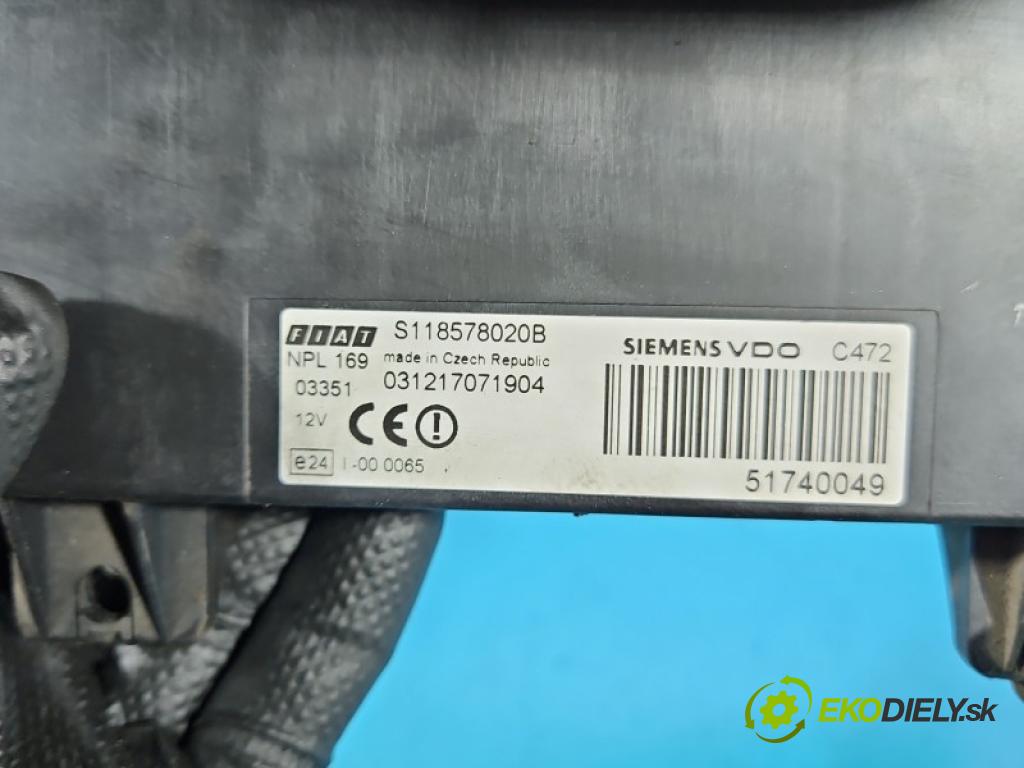 Fiat Panda II 2003-2012 1.1 8V 54 HP manual 40 kW 1108 cm3 5- riadiaca jednotka ostatné S118578020B