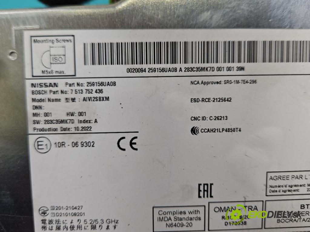Nissan Qashqai III J12 2021- 1.3 DIG-T: 140 HP manual 103 kW 1332 cm3 5- riadiaca jednotka ostatné 259156UA0B