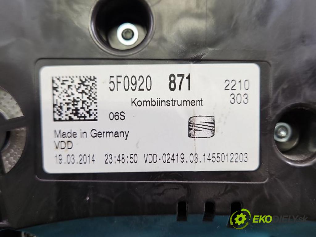Seat Leon III 2012-2020 1.4 TSI 122 hp manual 90 kW 1395 cm3 5- Přístrojová deska 5F0920871 (Přístrojová deska)