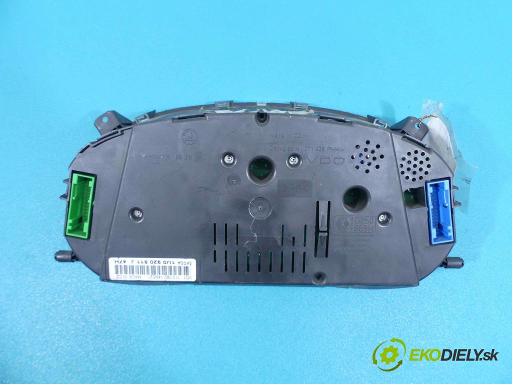 Skoda Octavia I 1996-2010 1.9 TDI 131 hp  96 kW 1900 cm3  prístrojovka 1U0920811J (Přístrojové desky, displeje)