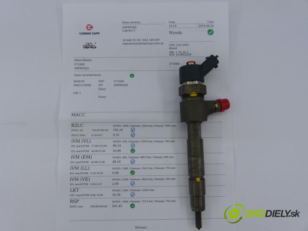 Lancia Lybra 2.4 JTD 140 HP 103 kW 2400 cm3 vstrekovač (Vstrekovače)