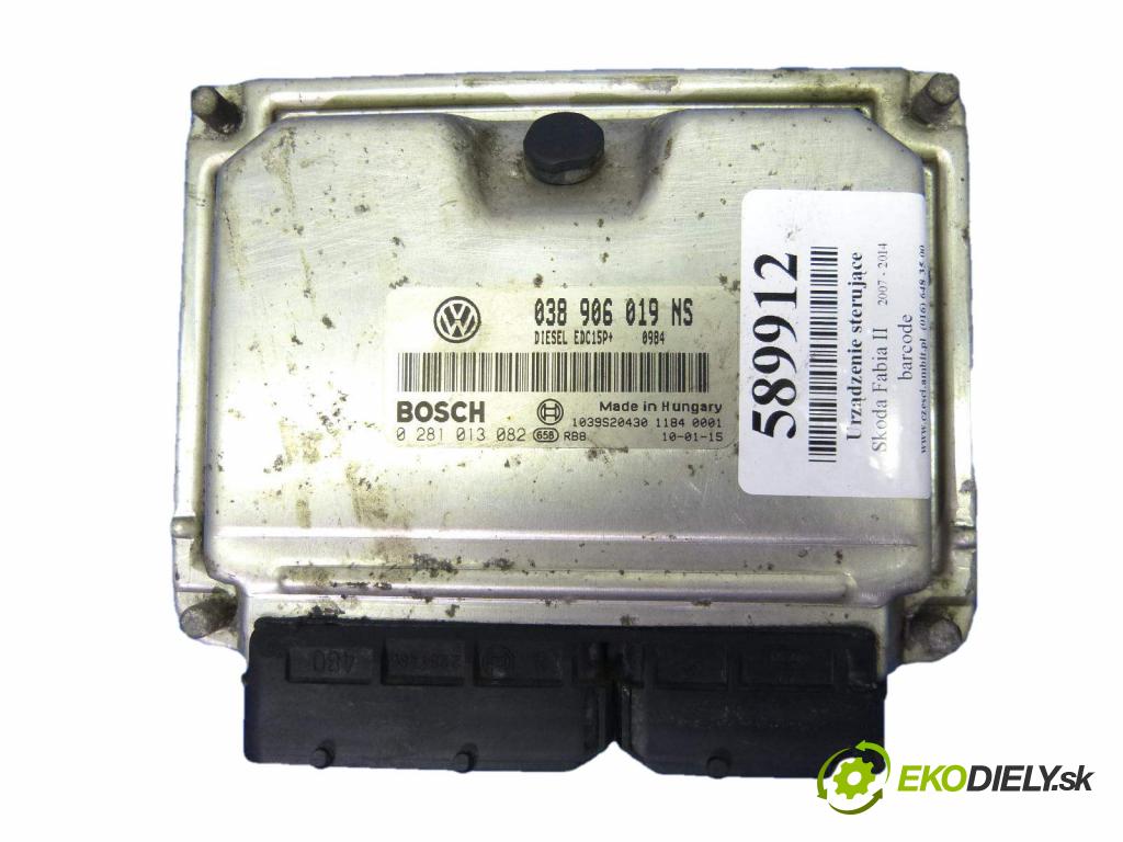 Skoda Fabia II 2007-2014 1.9 TDI 105 HP  77 kW 1900 cm3  Jednotka riadiaca 038906019NS