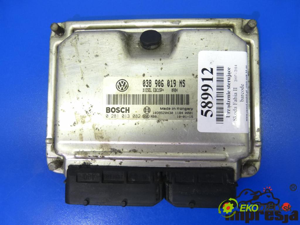Skoda Fabia II 2007-2014 1.9 TDI 105 HP  77 kW 1900 cm3  Jednotka riadiaca 038906019NS