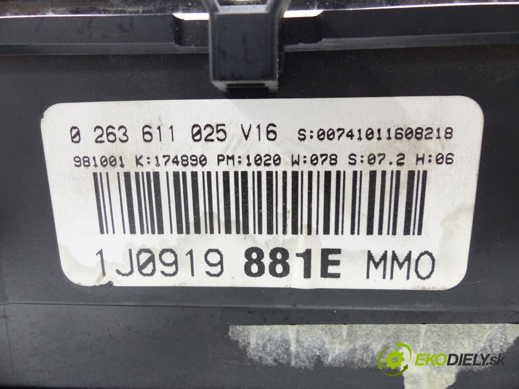 Vw Golf IV 1997-2003 1.9 TDI 110 hp  81 kW 1900 cm3  prístrojovka  (Přístrojové desky, displeje)