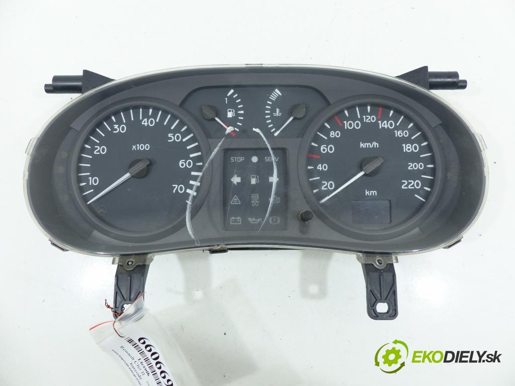 Renault Clio II 1998-2012 1.2 8V 58 hp  43 kW 1200 cm3  prístrojovka  (Přístrojové desky, displeje)