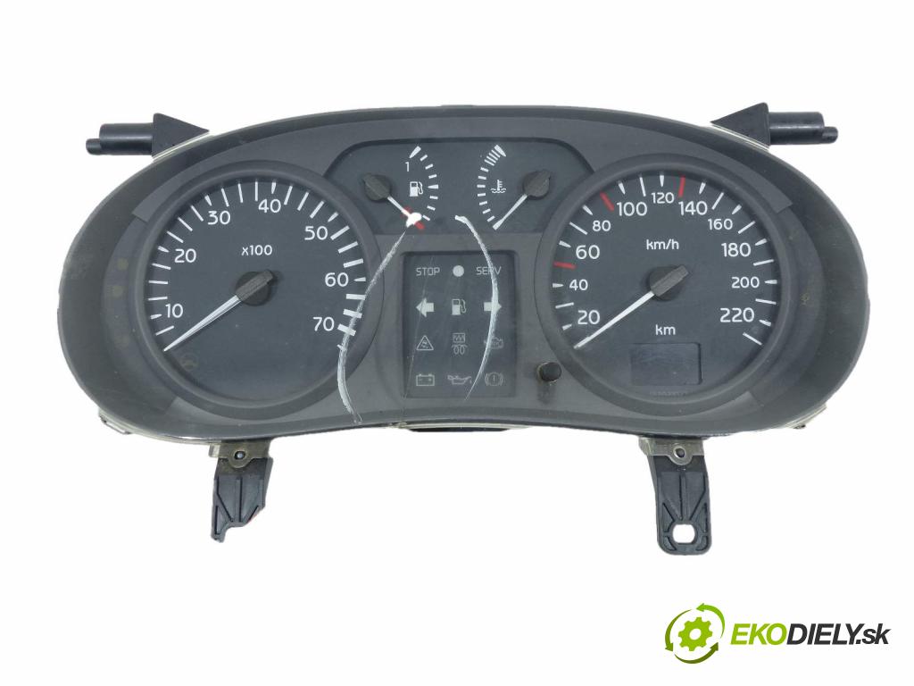 Renault Clio II 1998-2012 1.2 8V 58 hp  43 kW 1200 cm3  prístrojovka  (Přístrojové desky, displeje)