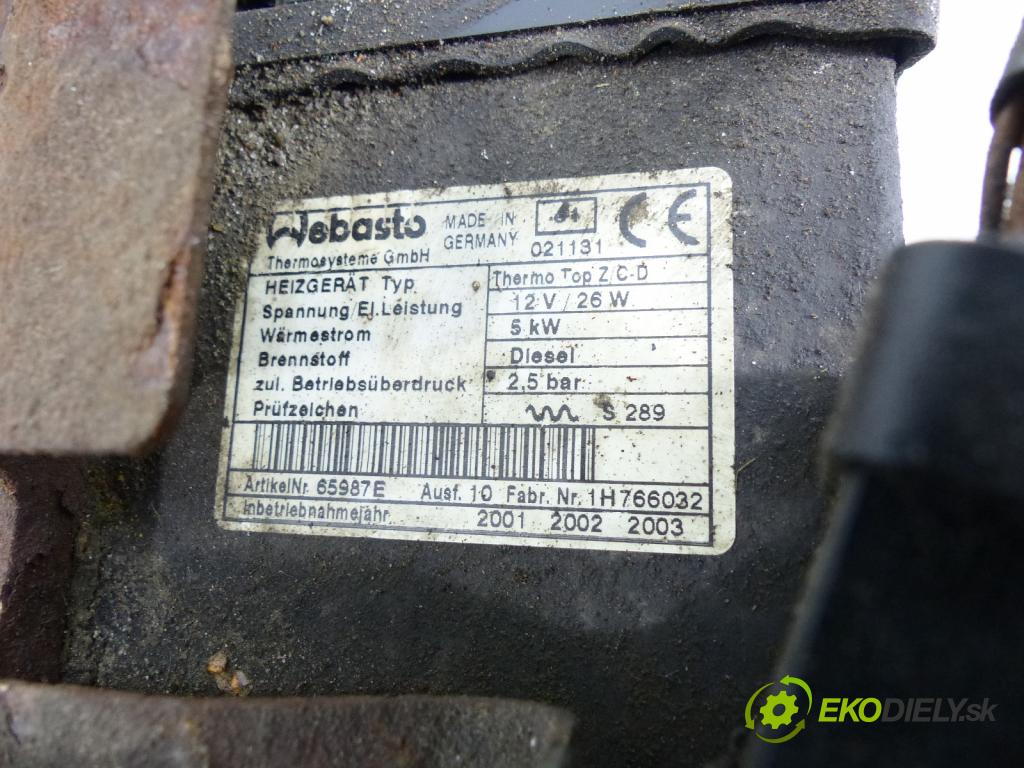 Citroen Xsara Picasso 2.0 HDI 90 hp  66 kW 2000 cm3  Webasto  (Webasto ohřívače)