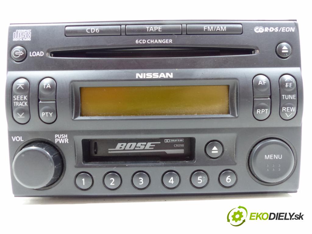 Nissan Murano Z50 2003-2008 3.5 V6 234km  172 kW 3500 cm3  RADIO  (Audio zariadenia) kod nemame