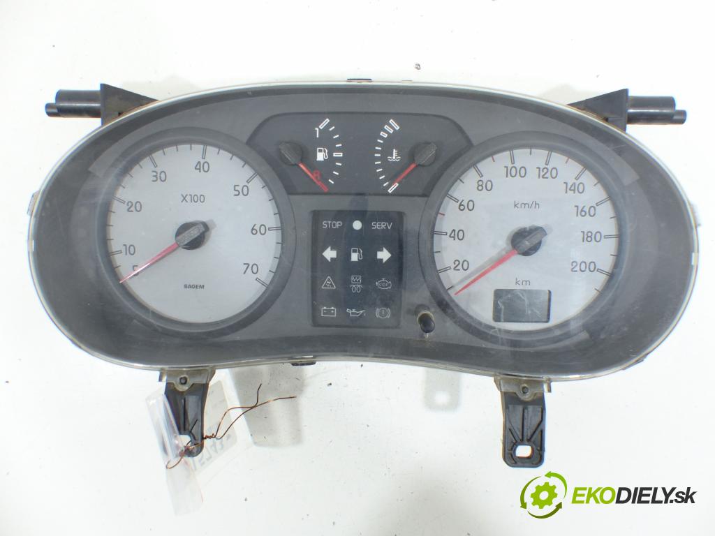 Renault Kangoo I 1998-2008 1.5 DCI 65 hp  48 kW 1500 cm3  prístrojovka  (Přístrojové desky, displeje)