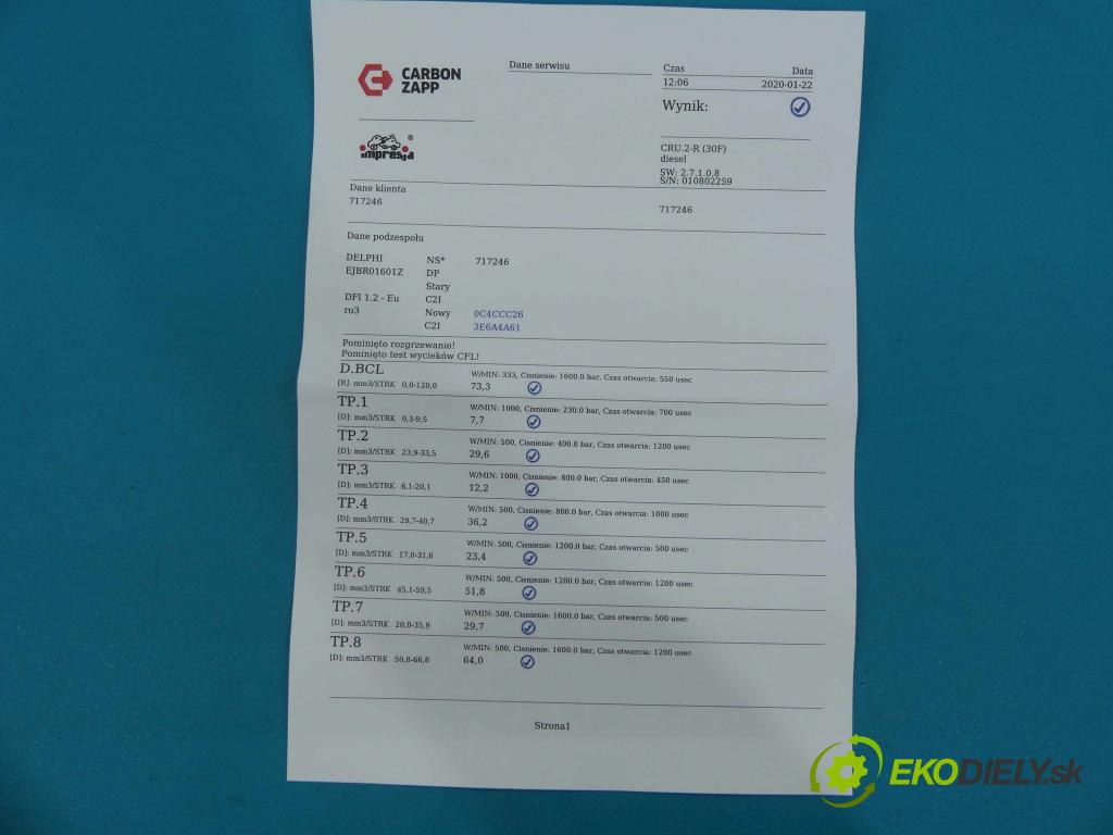 Ford Focus Mk1 1998-2004 1.8 TDCI 116 hp  85 kW 1800 cm3  vstřikovač EJBR01601Z