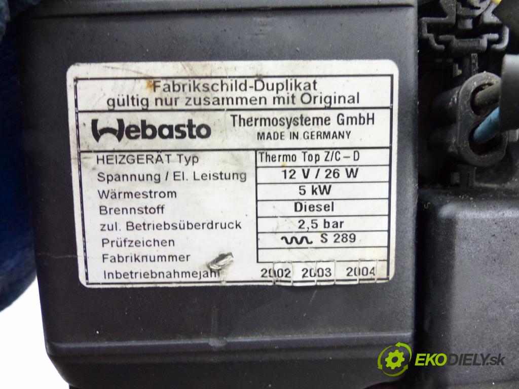 Mazda Mpv II 1999-2006 2.0 - 136hp  100 kW 2000 cm3  Webasto  (Webasto ohřívače)