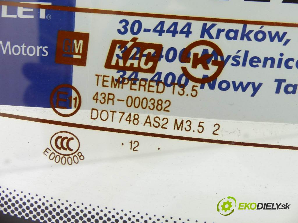 Chevrolet Aveo T300 2011-2014 1.2 16V 86 hp  63 kW 1200 cm3  okno zadní část  (Okna zadní)
