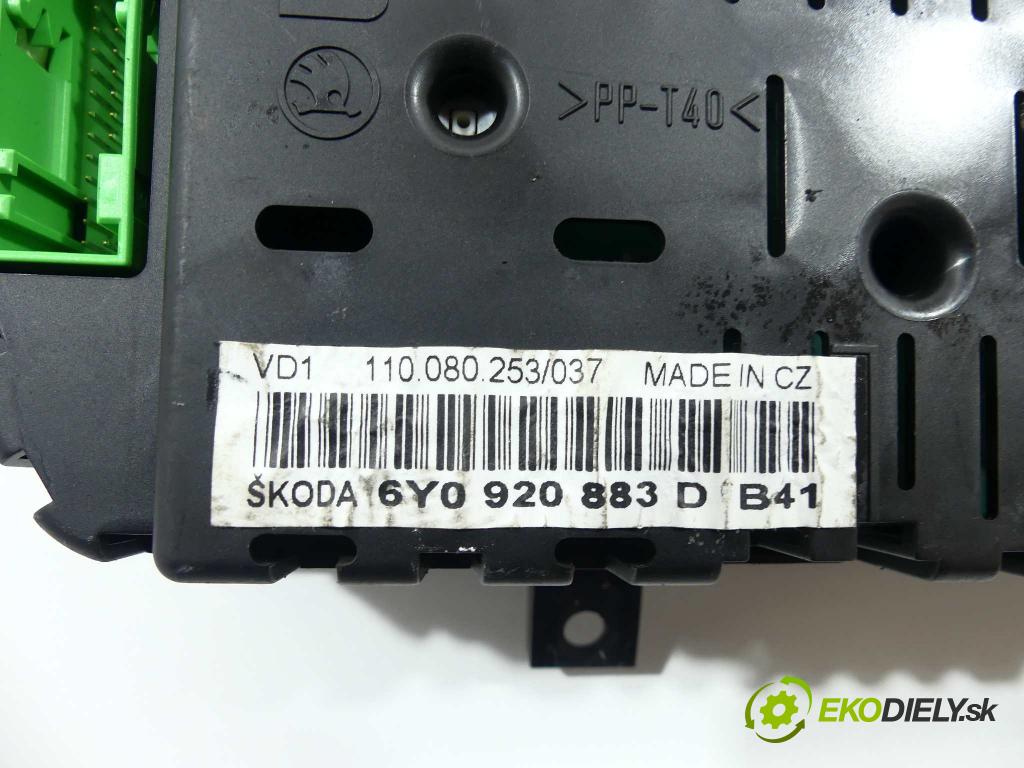 Skoda Fabia I 1999-2007 1.9 TDI 101 hp  74 kW 1900 cm3  prístrojovka  (Přístrojové desky, displeje)