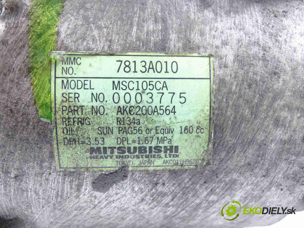 Mitsubishi Grandis 2.0 DID 136hp  100 kW 2000 cm3  pumpa klimatizace