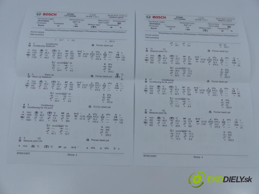 Audi A2 1.4 TDI 75 HP  55 kW 1400 cm3  vstrekovacie čerpadlo 0414720035 (Vstrekovače)