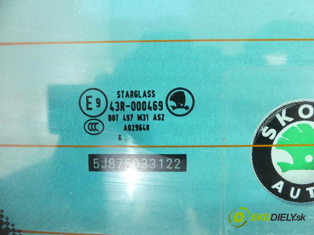 Skoda Roomster 1.4 16V 86 hp  63 kW 1400 cm3  okno zadní část  (Okna zadní)