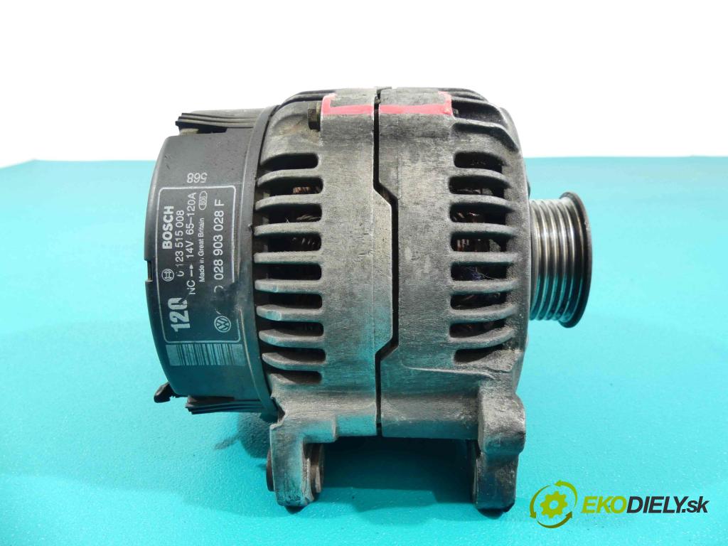 Audi A4 B5 1994-2001 1.9 TDI 90 HP  66 kW 1900 cm3  Alternátor 0123515008 (Alternátory)