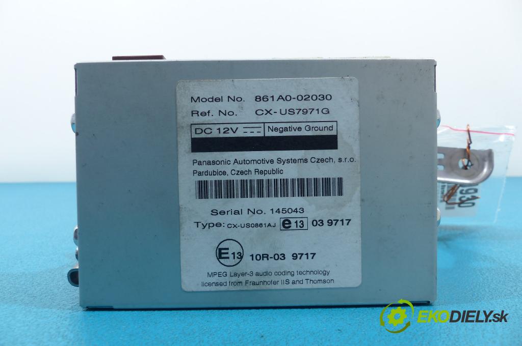 Toyota Corolla E15 2007-2014 1.6 16V - 132  HP manual 97 kW 1598 cm3  Modul Riadiaca jednotka 861A0-02030 (Ostatné)