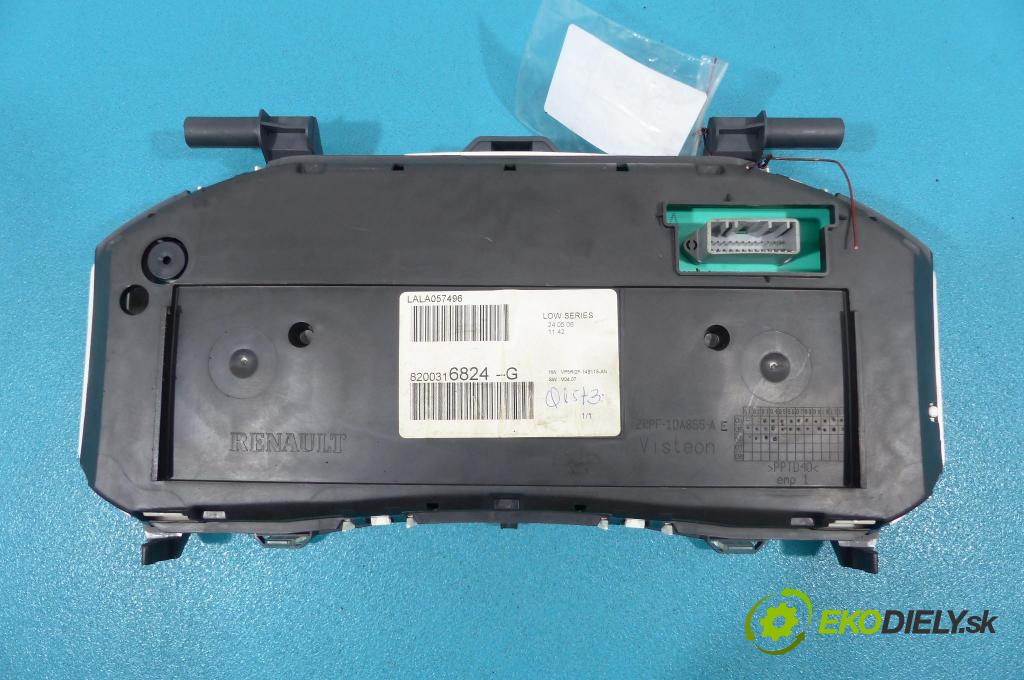 Renault Clio III 2005-2012 1,2.0 16V - 75 HP  55 kW 1149 cm3  Prístrojovka 8200316824G (Prístrojové dosky, displeje)