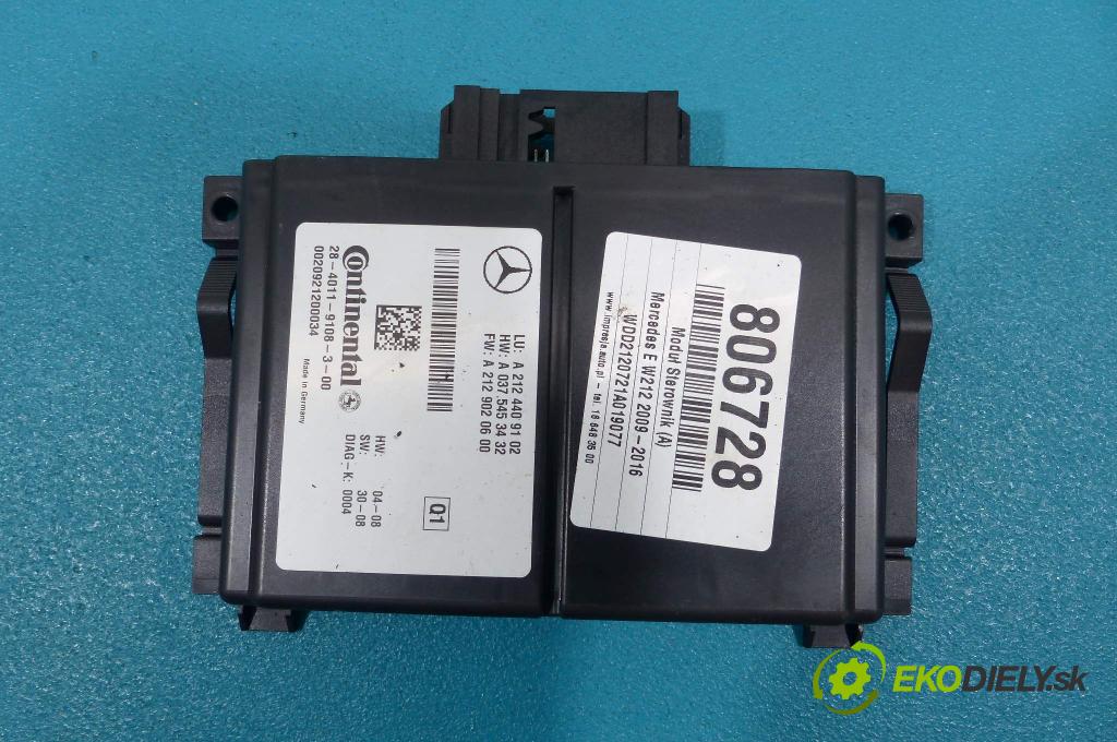 Mercedes E W212 2009-2016 5.5 V8 automatic 285 kW 5461 cm3  Modul Riadiaca jednotka A2124409102 (Ostatné)