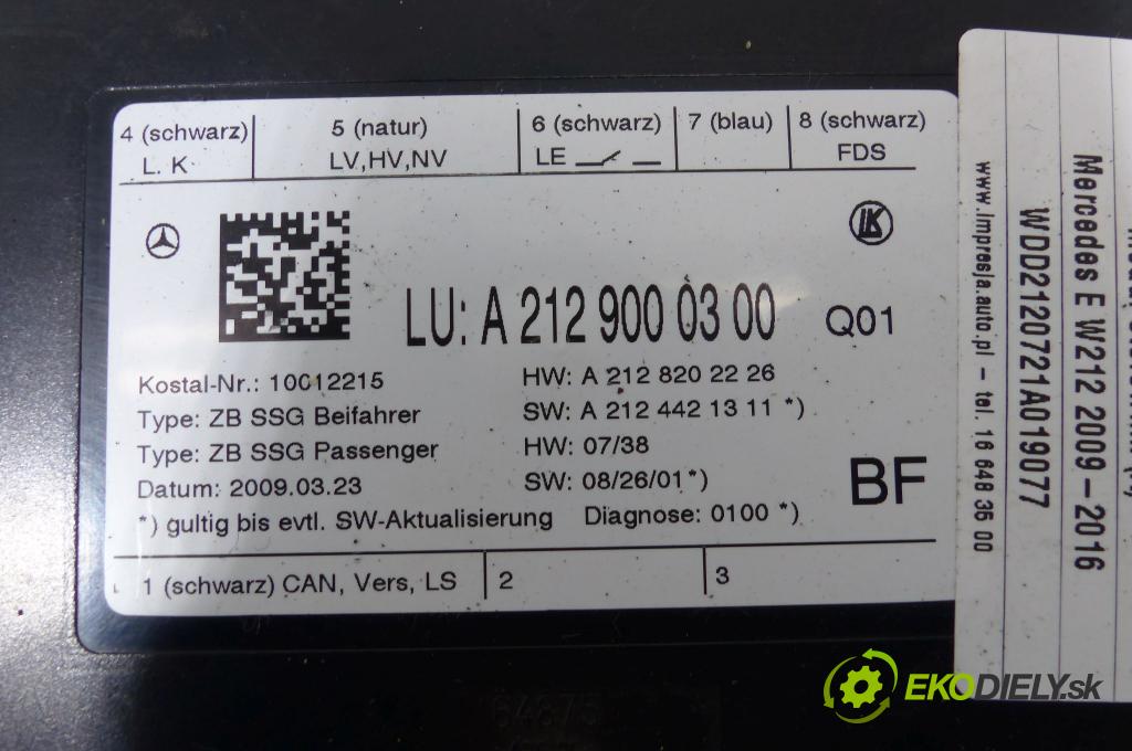 Mercedes E W212 2009-2016 5.5 V8 automatic 285 kW 5461 cm3  Modul Riadiaca jednotka A2129000300 (Ostatné)