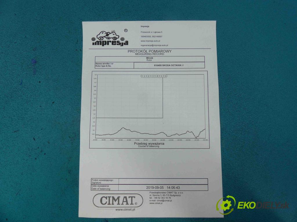 Skoda Octavia I 1996-2010 1.9 TDI 90 HP manual 66 kW 1896 cm3  Turbodúchadlo,turbo 454159-2 (Turbodúchadlá (kompletné))