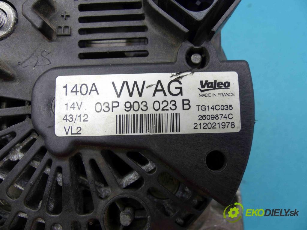 Skoda Fabia II 2007-2014 1.2 TDI 75 hp manual 55 kW 1199 cm3  Alternátor 03P903023B (Alternátory)