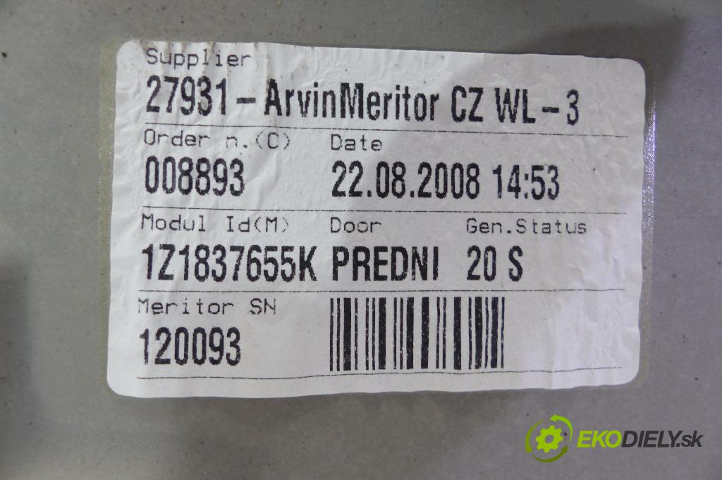 Skoda Octavia II 2004-2013 1.9 TDI 105 hp manual 77 kW 1896 cm3  mechanismus přední část levý