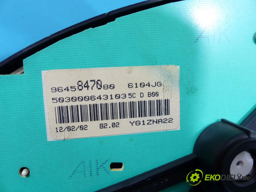 Peugeot 206 2.0 HDI 90 hp manual 66 kW 1997 cm3  prístrojovka 9645847080 (Přístrojové desky, displeje)