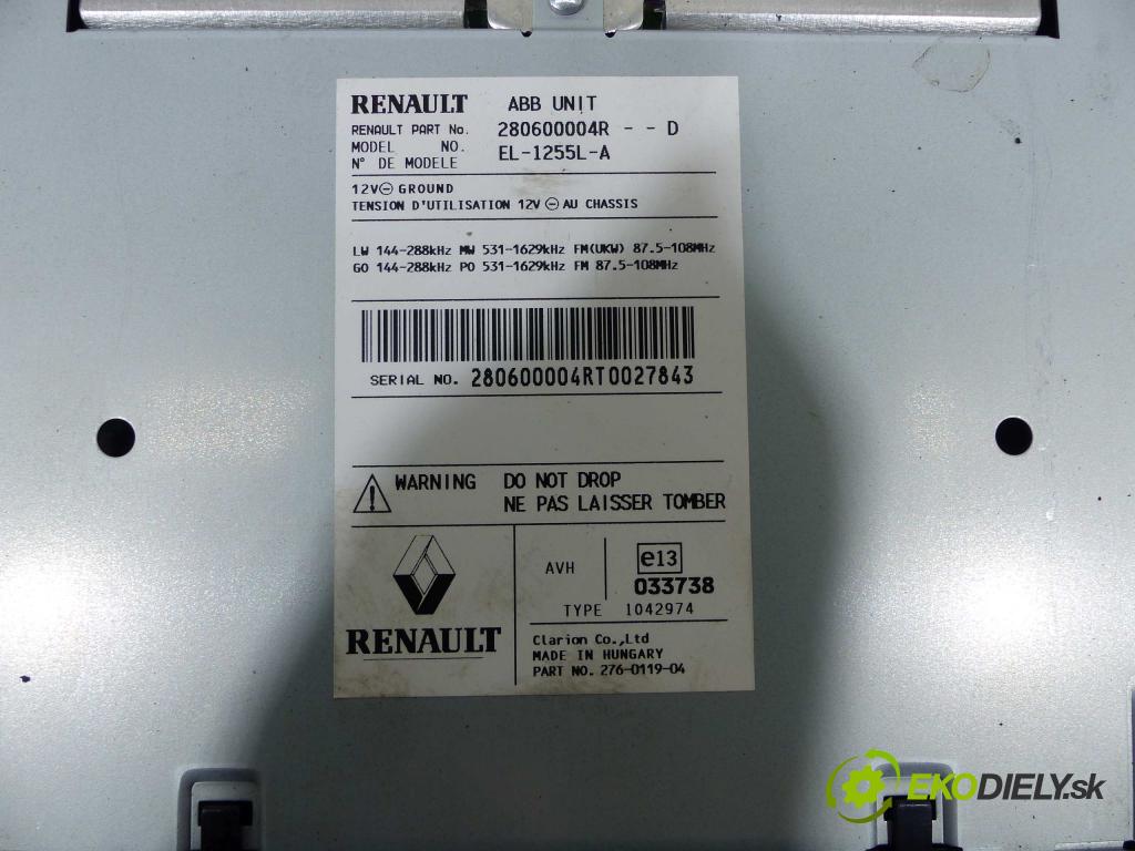 Renault Laguna III 2007-2015 2.0 DCI 131 HP manual 96 kW 1995 cm3  Navigácia 280600004R (GPS navigácie)