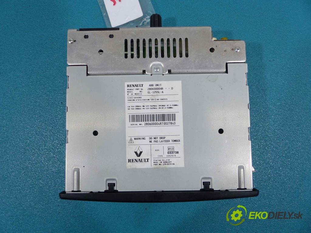 Renault Laguna III 2007-2015 2.0 DCI 131 HP manual 96 kW 1995 cm3  Navigácia 280600004R (GPS navigácie)