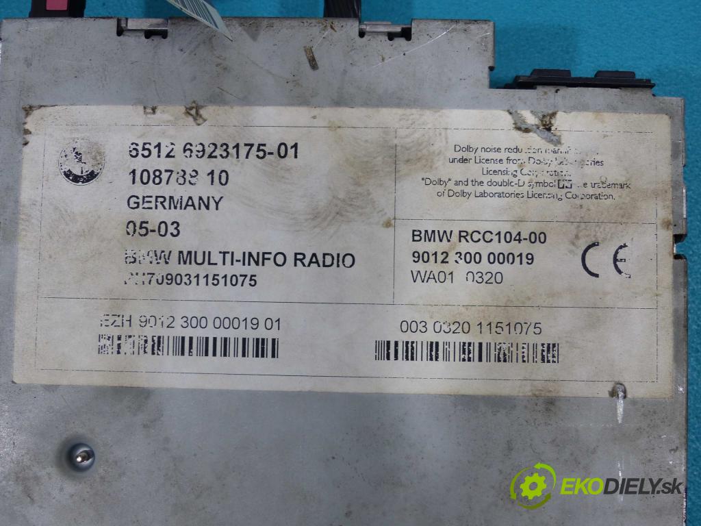 Bmw 3 e46 1998-2007 1.9 8V 118 hp manual 87 kW 1895 cm3  RADIO 6923175-01 (Audio zařízení)