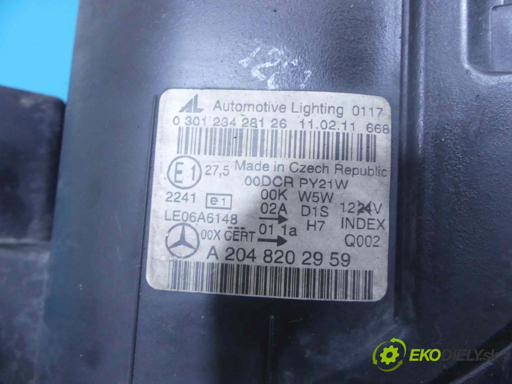 Mercedes C W204 2007-2014 2,2.0 CDI 170 hp automatic 125 kW 2148 cm3  světlomet levý A2048202959