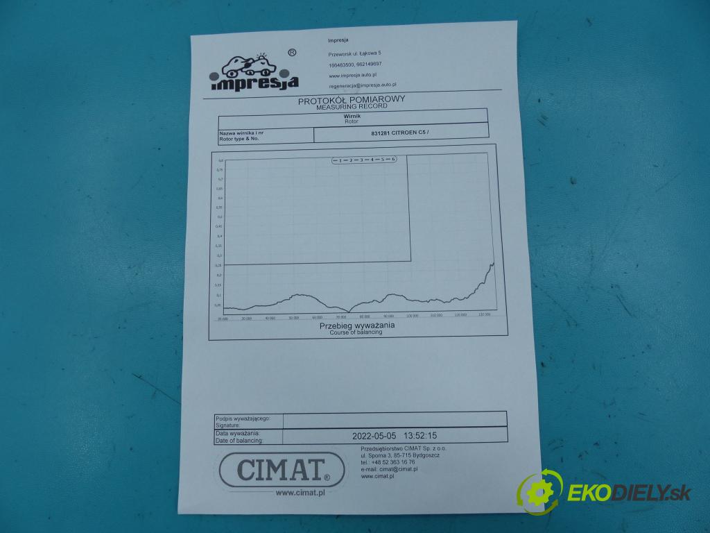 Citroen C5 2001-2008 2.0 HDi 109 HP manual 80 kW 2000 cm3 5- turbodúchadlo, turbo 5303-970-0024 (Turbodúchadlá (kompletné))