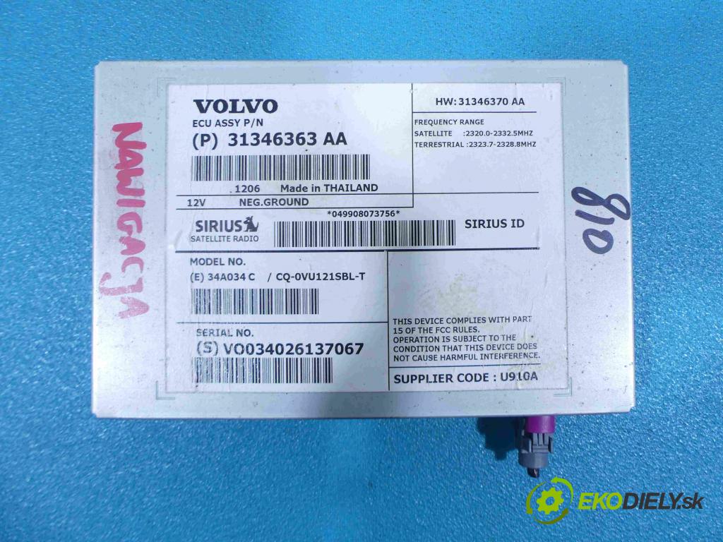 Volvo S60 II 10-18 2.4 T5 automatic 188 kW 2435 cm3  Navigácia 31346363AA (GPS navigácie)