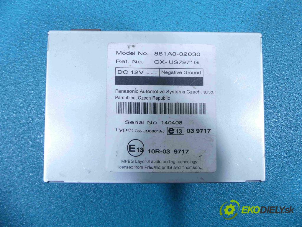 Toyota Corolla E15 2007-2014 1.4 D4D 90 HP manual 66 kW 1364 cm3  Modul Riadiaca jednotka 861A0-02030 (Ostatné)
