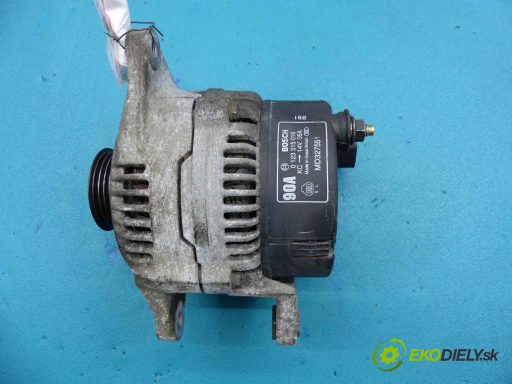 Mitsubishi Carisma 1.6 16V - 90 HP manual 66 kW 1597 cm3  Alternátor 0123315018 (Alternátory)