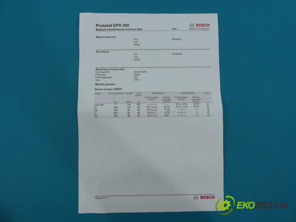 Citroen Xsara II 2000-2004 2.0 HDI 90 hp manual 66 kW 1997 cm3  vstřikovač 9641742880