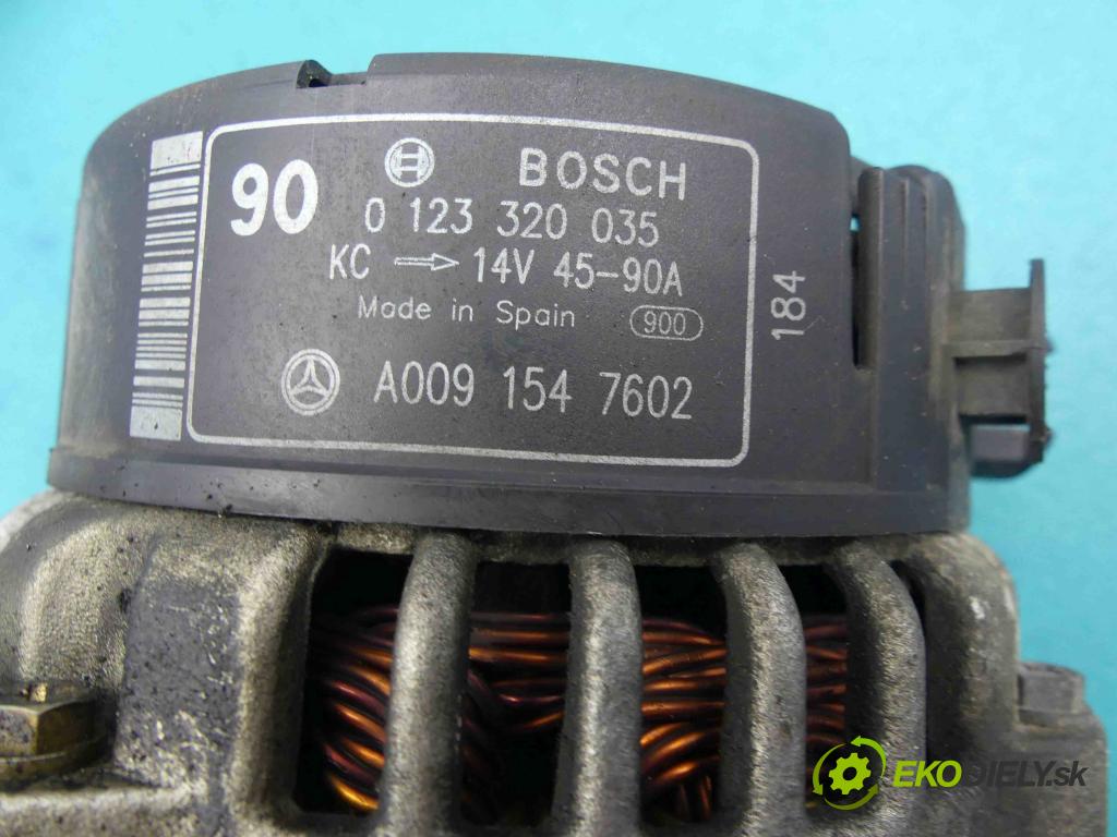 Mercedes SLK I R170  1996-2004 2.0 kompressor 163 HP manual 120 kW 1998 cm3  Alternátor 0123320035 (Alternátory)