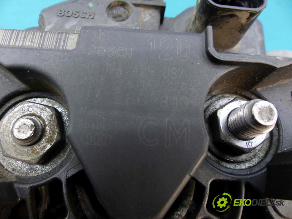 Opel Corsa D 2006-2014 1.4 16V - 87 hp manual 64 kW 1398 cm3  Alternátor 0124425087 (Alternátory)