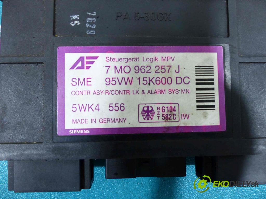 Vw Sharan I 1995-2010 1.9 TDI 110 HP manual 81 kW 1896 cm3  Modul Riadiaca jednotka 7M0962257J (Ostatné)
