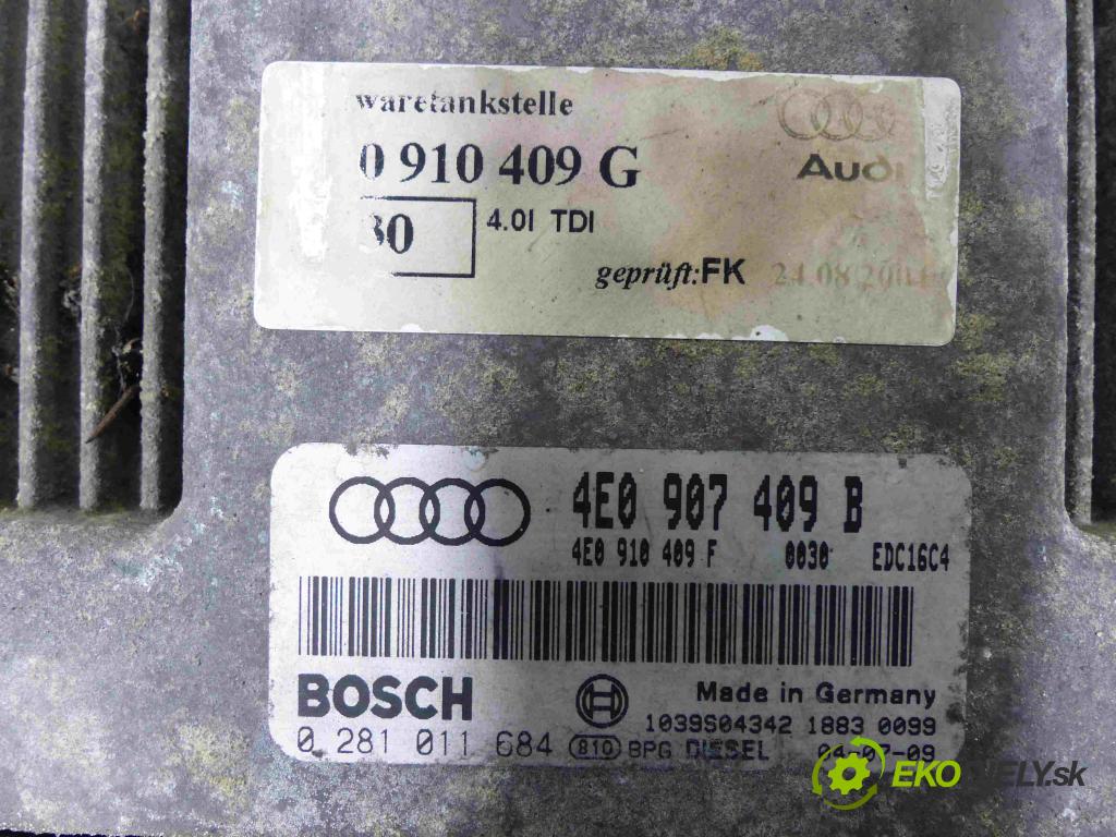 Audi A8 D3 2002-2009 4.0 TDI 275 hp automatic 202 kW 3936 cm3  jednotka řídící 4E0907409B