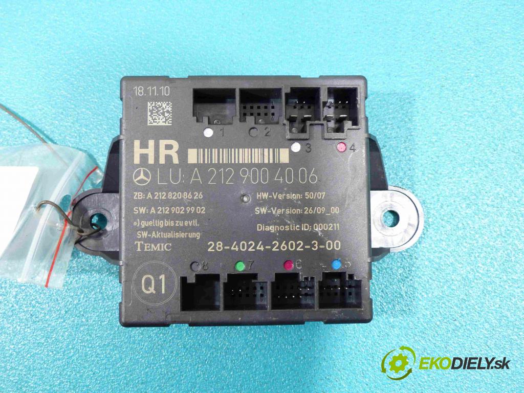 Mercedes E W212 2009-2016 2,2.0 CDI 136 HP automatic 100 kW 2143 cm3  Modul Riadiaca jednotka A2129004006 (Ostatné)