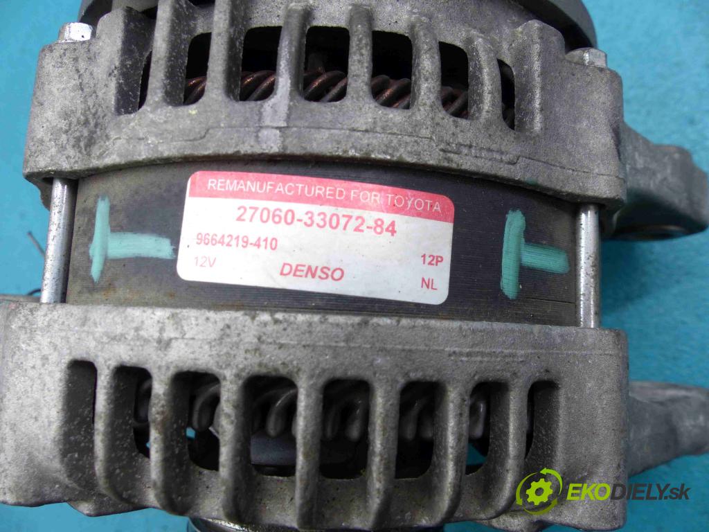 Toyota Corolla E12 2001-2009 1.4 D4D 90 HP manual 66 kW 1364 cm3  Alternátor 27060-33072-84 (Alternátory)