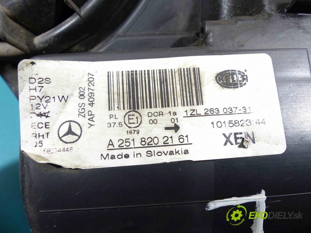 Mercedes R  W251 2005-2013 3.5 V6 272 hp automatic 200 kW 3498 cm3  světlomet levý A2518202161