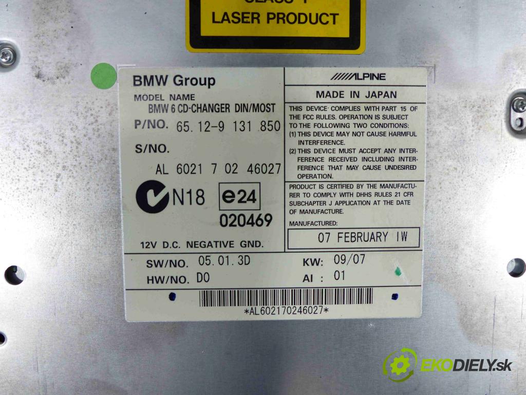 Bmw 5 e60 2003-2010 3.0d 197km automatic 145 kW 2993 cm3  měnič CD 6512-9131850 (CD měniče)