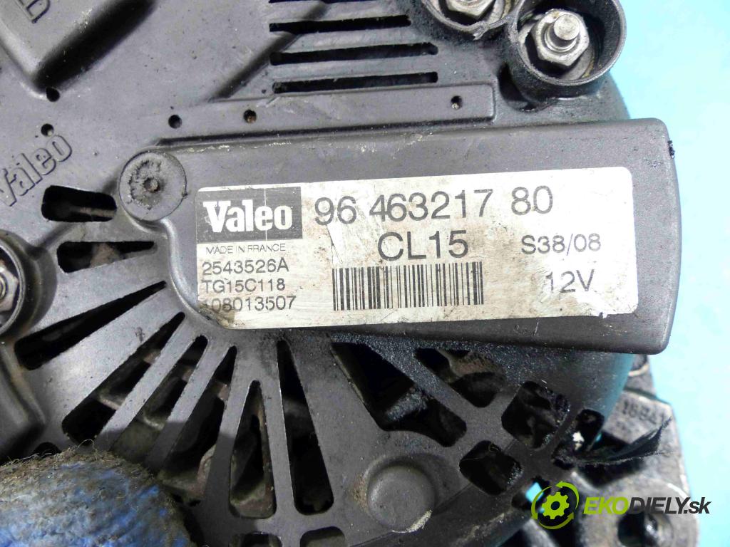 Peugeot 308 1.6 HDI 109 hp manual 80 kW 1560 cm3  Alternátor 9646321780 (Alternátory)