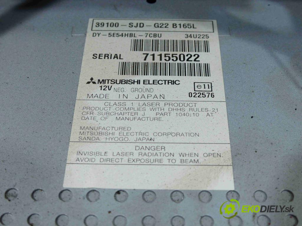 Honda Fr-v 1.8 i-vtec (r18a1) 140 hp manual 103 kW 1799 cm3  RADIO 39100-SJD-G22 (Audio zařízení)